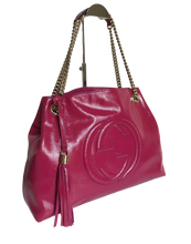 Load image into Gallery viewer, AUTHENTIC Gucci Soho Chain Medium Bougainvillea Bag PREOWNED (WBA1003)