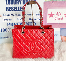 Load image into Gallery viewer, AUTHENTIC Chanel GST Grand Shopping Tote Red Caviar PREOWNED (WBA581)