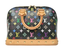 Load image into Gallery viewer, AUTHENTIC Louis Vuitton Alma Black Monogram Multicolor PM PREOWNED (WBA742)