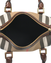 Load image into Gallery viewer, AUTHENTIC BURBERRY House Check Bridle Bowling Dark Tan PREOWNED (WBA459)