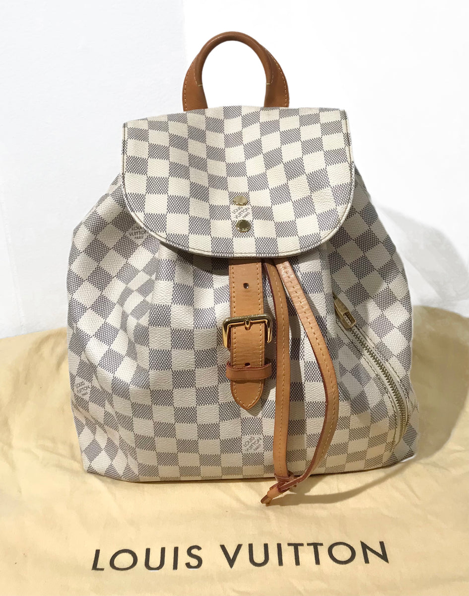 AUTHENTIC Louis Vuitton Sperone Backpack Damier Azur PREOWNED (WBA887)