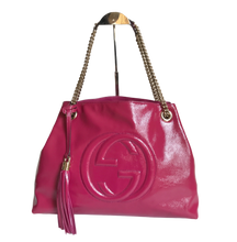 Load image into Gallery viewer, AUTHENTIC Gucci Soho Chain Medium Bougainvillea Bag PREOWNED (WBA1003)