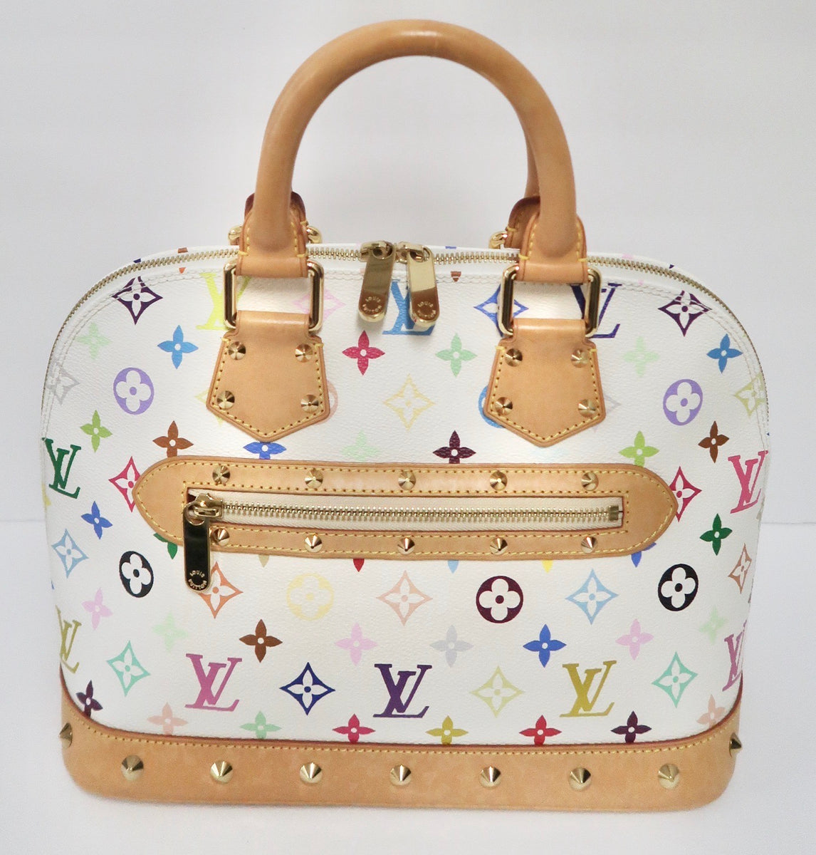 Louis Vuitton Rare White Monogram Multicolor Alma GM Bag Leather ref.297533  - Joli Closet