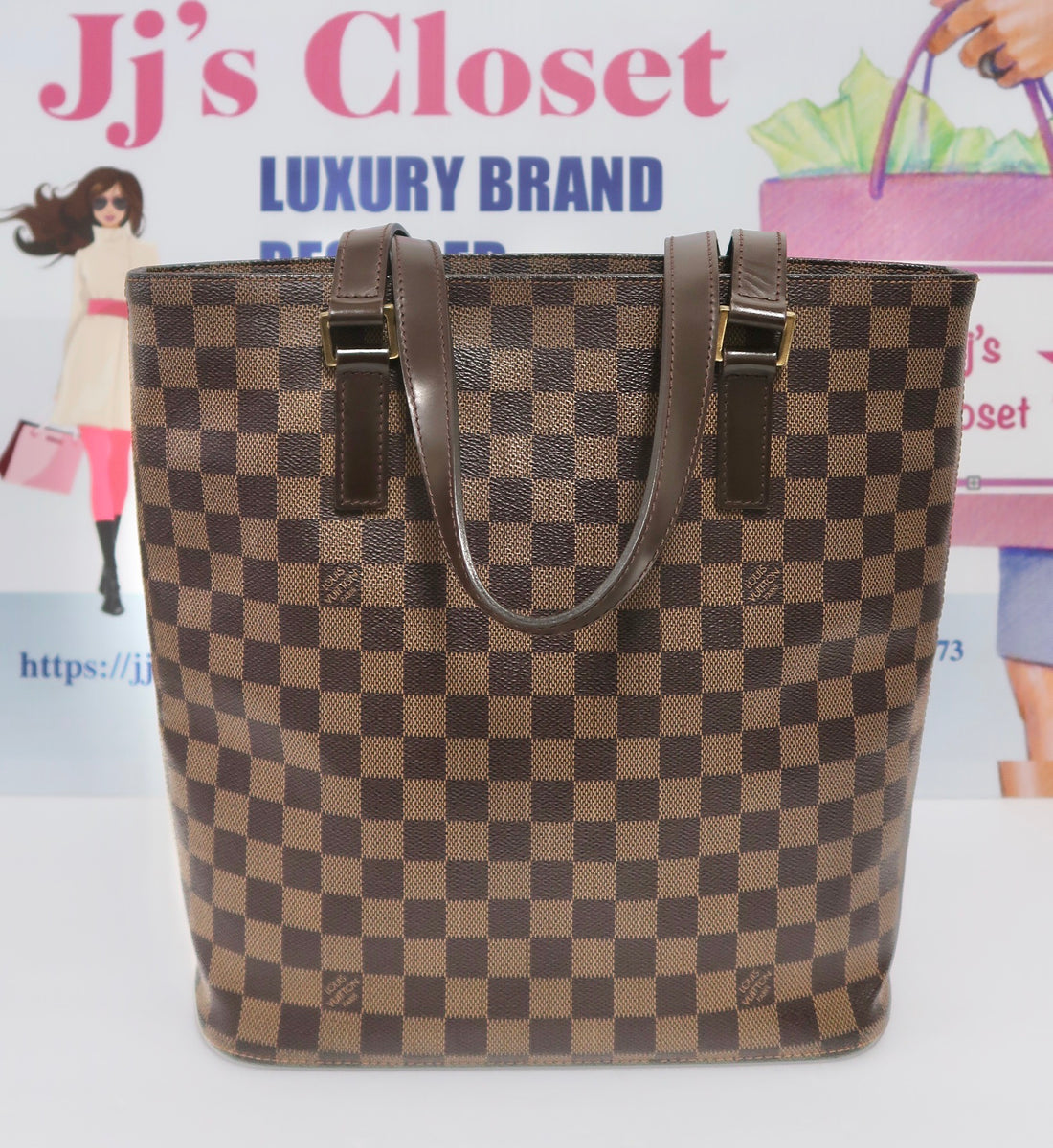 AUTHENTIC Louis Vuitton Vavin Damier Ebene GM PREOWNED (WBA233