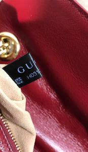 AUTHENTIC Gucci Red Small GG Marmont Shoulder Bag PREOWNED (WBA1133)