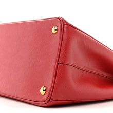 Load image into Gallery viewer, AUTHENTIC Prada Medium Galleria Double Zip Tote Fuoco Saffiano Lux PREOWNED (WBA1522)