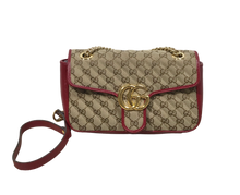 Load image into Gallery viewer, AUTHENTIC Gucci Red Small GG Marmont Shoulder Bag PREOWNED (WBA1133)