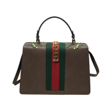 Load image into Gallery viewer, AUTHENTIC Gucci Medium Embroidered Sylvie Acero Top Handle Bag PREOWNED (WBA1083)