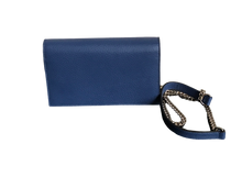 Load image into Gallery viewer, AUTHENTIC Gucci Dollar Chain Wallet Blue Interlocking GG PREOWNED (WBA1142)