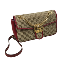 Load image into Gallery viewer, AUTHENTIC Gucci Red Small GG Marmont Shoulder Bag PREOWNED (WBA1133)