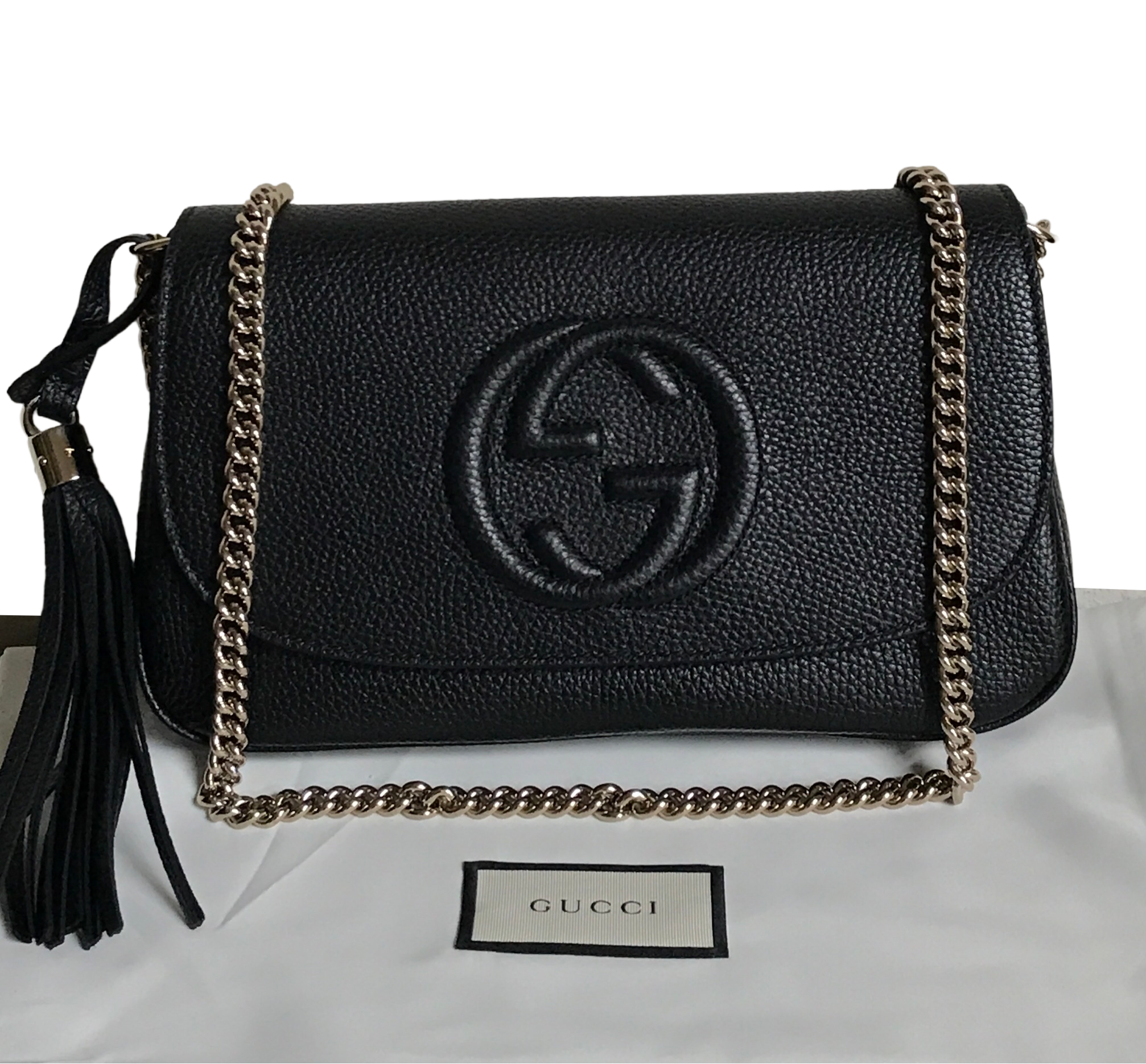 Gucci Soho Black Flap Crossbody Medium AUTHENTIC NEW (WBA1141 Gucci Soho Black Flap Crossbody Medium AUTHENTIC NEW (WBA1141
