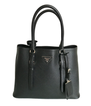 Load image into Gallery viewer, AUTHENTIC Prada Black Saffiano Cuir Double Handle Tote PREOWNED (WBA1103)