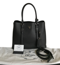 Load image into Gallery viewer, AUTHENTIC Prada Black Saffiano Cuir Double Handle Tote PREOWNED (WBA1103)