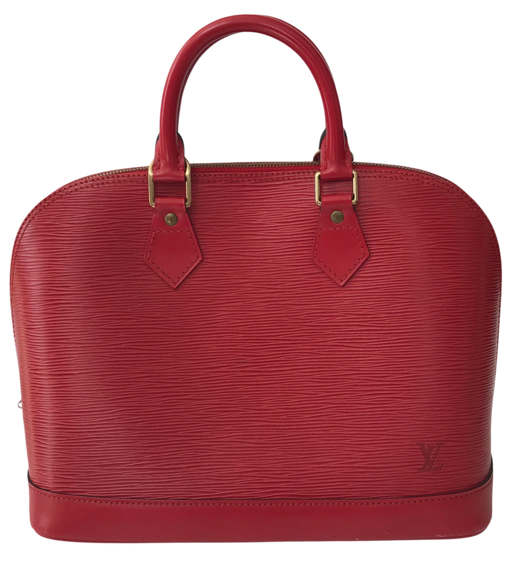 AUTHENTIC Louis Vuitton Alma Castillan Red Epi PM PREOWNED (WBA1295)