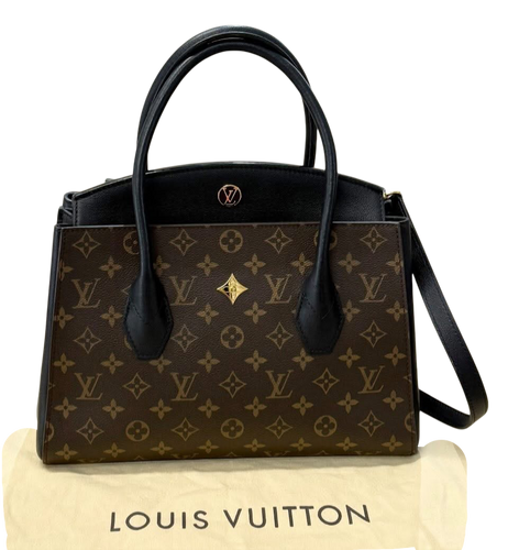 AUTHENTIC Louis Vuitton Florine Black Monogram PREOWNED (WBA1380)