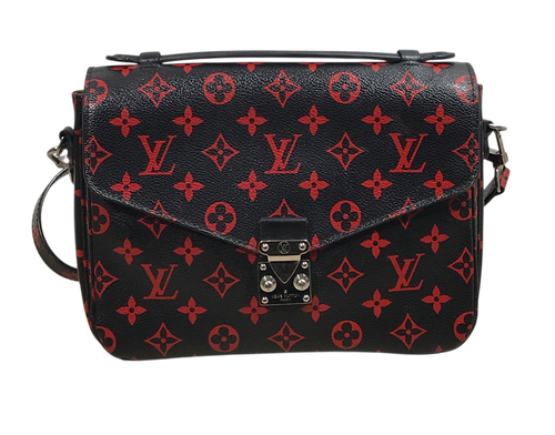 AUTHENTIC  Louis Vuitton Pochette Metis Infrarouge Monogram PREOWNED (WBA1356)