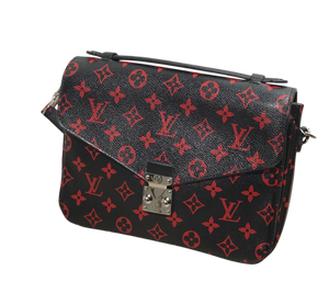 AUTHENTIC  Louis Vuitton Pochette Metis Infrarouge Monogram PREOWNED (WBA1356)