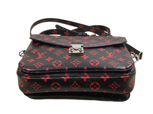 AUTHENTIC  Louis Vuitton Pochette Metis Infrarouge Monogram PREOWNED (WBA1356)
