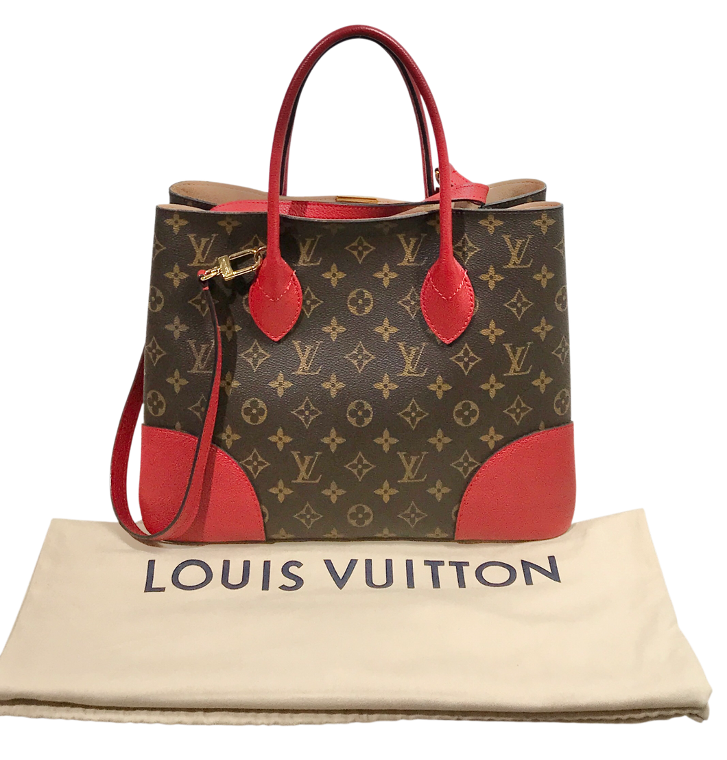 AUTHENTIC Louis Vuitton Flandrin Monogram Red PREOWNED (WBA1385)