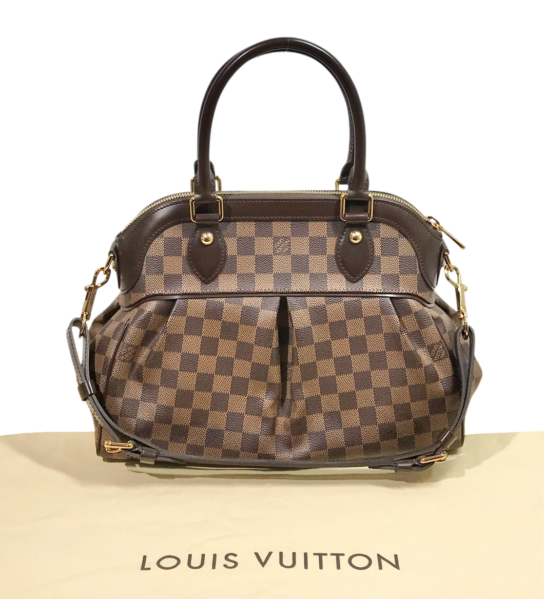 AUTHENTIC Louis Vuitton Trevi PM Damier Ebene Preowned (WBA1381)