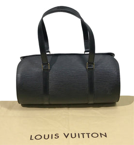 AUTHENTIC Louis Vuitton Papillon 30 Black Epi PREOWNED (WBA1147)