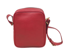 Load image into Gallery viewer, AUTHENTIC Gucci Red Pebbled Leather Retro Print Messenger Bag PREOWNED (WBA1427)