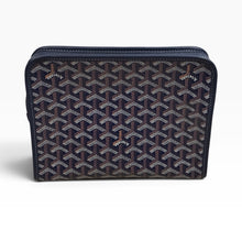 Load image into Gallery viewer, AUTHENTIC Goyard Goyardine Jouvence Toiletry Pouch MM Blue PREOWNED (WBA1346)