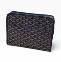 Load image into Gallery viewer, AUTHENTIC Goyard Goyardine Jouvence Toiletry Pouch MM Blue PREOWNED (WBA1346)