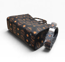 Load image into Gallery viewer, AUTHENTIC MCM Visetos Maxi Large Munchen Tote Black Cognac NEW (WBA1322)
