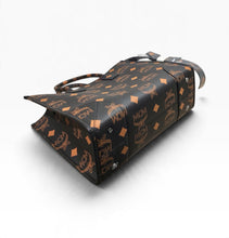 Load image into Gallery viewer, AUTHENTIC MCM Visetos Maxi Large Munchen Tote Black Cognac NEW (WBA1322)