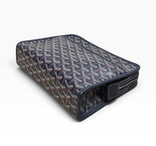 Load image into Gallery viewer, AUTHENTIC Goyard Goyardine Jouvence Toiletry Pouch MM Blue PREOWNED (WBA1346)