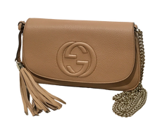 Load image into Gallery viewer, AUTHENTIC Gucci Soho Beige Flap Crossbody Medium NEW (WBA1218)