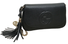 Load image into Gallery viewer, AUTHENTIC Gucci Soho Black Flap Crossbody Medium NEW (WBA1219)