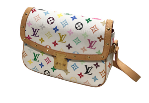 AUTHENTIC Louis Vuitton Sologne White Multicolor Crossbody PREOWNED (WBA1176)