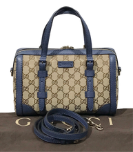 Load image into Gallery viewer, AUTHENTIC Gucci Blue Small Belted Boston PREOWNED (WBA1221)