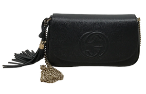 AUTHENTIC Gucci Soho Black Flap Crossbody Medium NEW (WBA1219 AUTHENTIC Gucci Soho Black Flap Crossbody Medium NEW (WBA1219