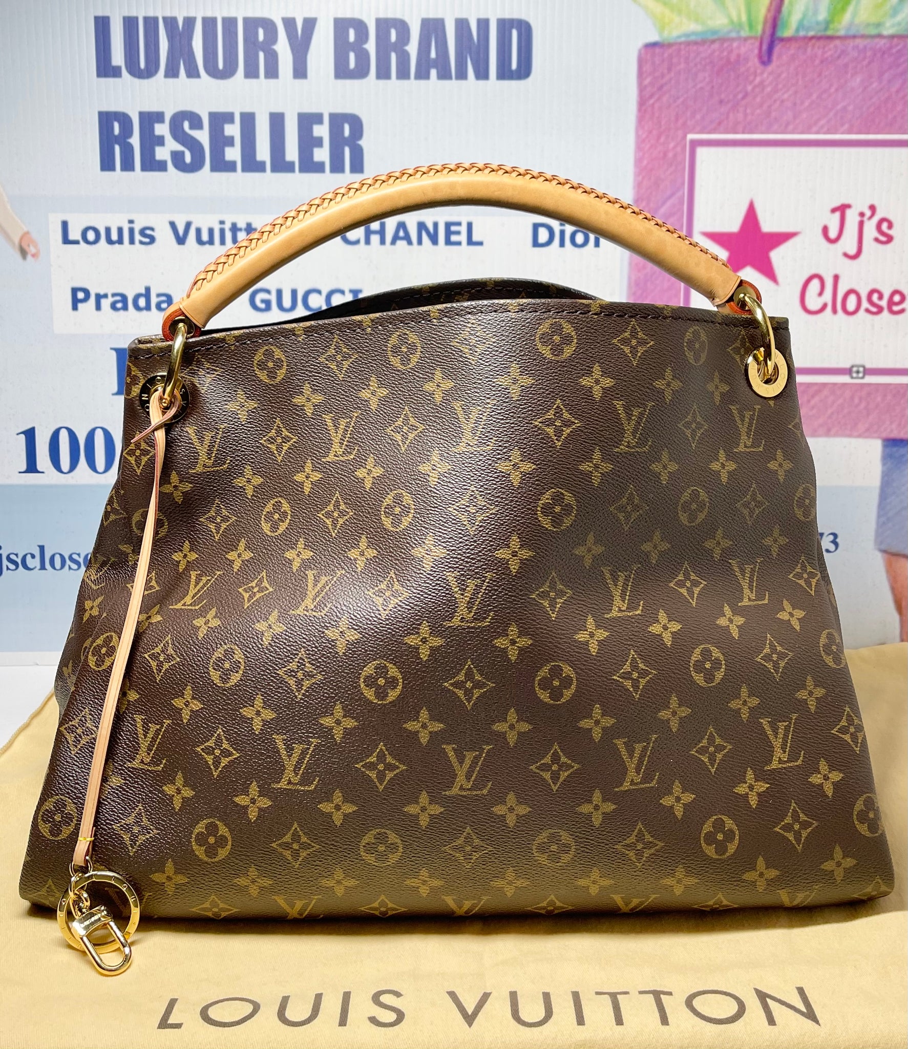 Louis Vuitton - Authenticated Artsy Handbag - Cloth Brown for Women, Very Good Condition