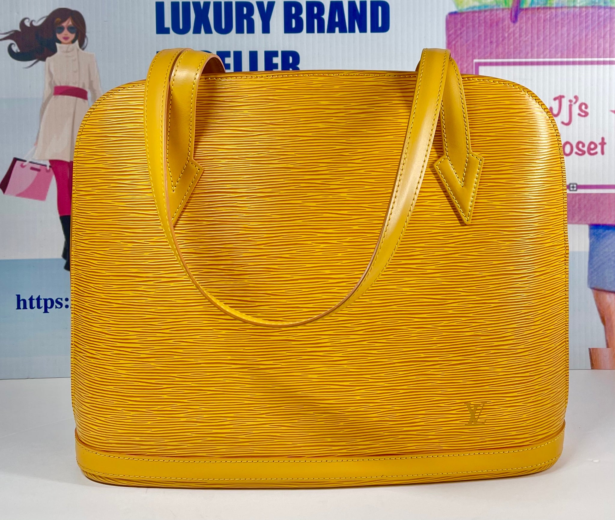 Louis Vuitton Yellow Epi Leather Lussac Tote Bag - Yoogi's Closet