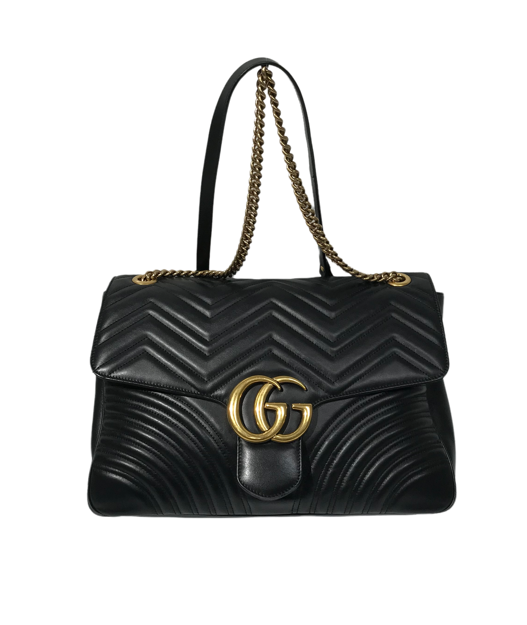 Gucci - Gg Marmont Large Quilted Leather Shoulder Bag - Black