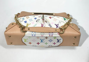 AUTHENTIC Louis Vuitton Judy White Multicolor MM Preowned (WBA718)