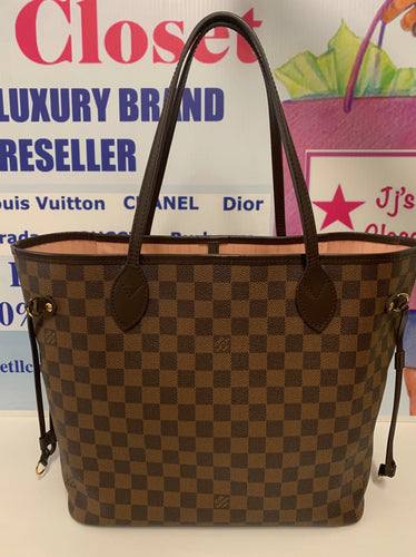 AUTHENTIC Louis Vuitton Neverfull Damier Ebene MM PREOWNED (WBA218)