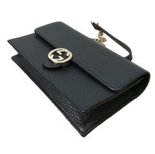 Load image into Gallery viewer, AUTHENTIC Gucci Dollar Chain Wallet Black Interlocking GG PREOWNED (WBA1032)