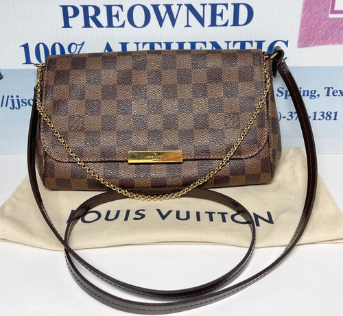 AUTHENTIC Louis Vuitton Favorite MM Damier Ebene PREOWNED (WBA380)