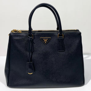 Prada Saffiano Lux Double-Zip Tote Bag, Black (Nero)