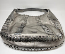 Load image into Gallery viewer, AUTHENTIC BURBERRY Silver Metallic Hobo PREOWNED (WBA369)