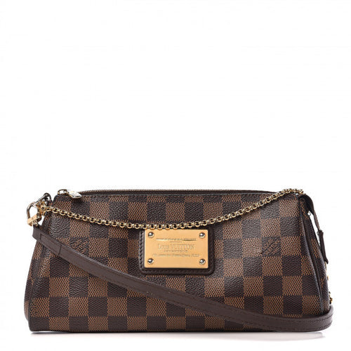 AUTHENTIC Louis Vuitton Eva Clutch Damier Ebene PREOWNED (WBA437)