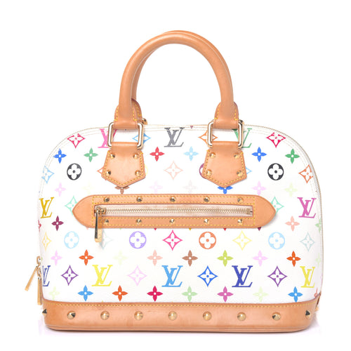 AUTHENTIC Louis Vuitton Alma White Monogram Multicolor PM PREOWNED (WBA621