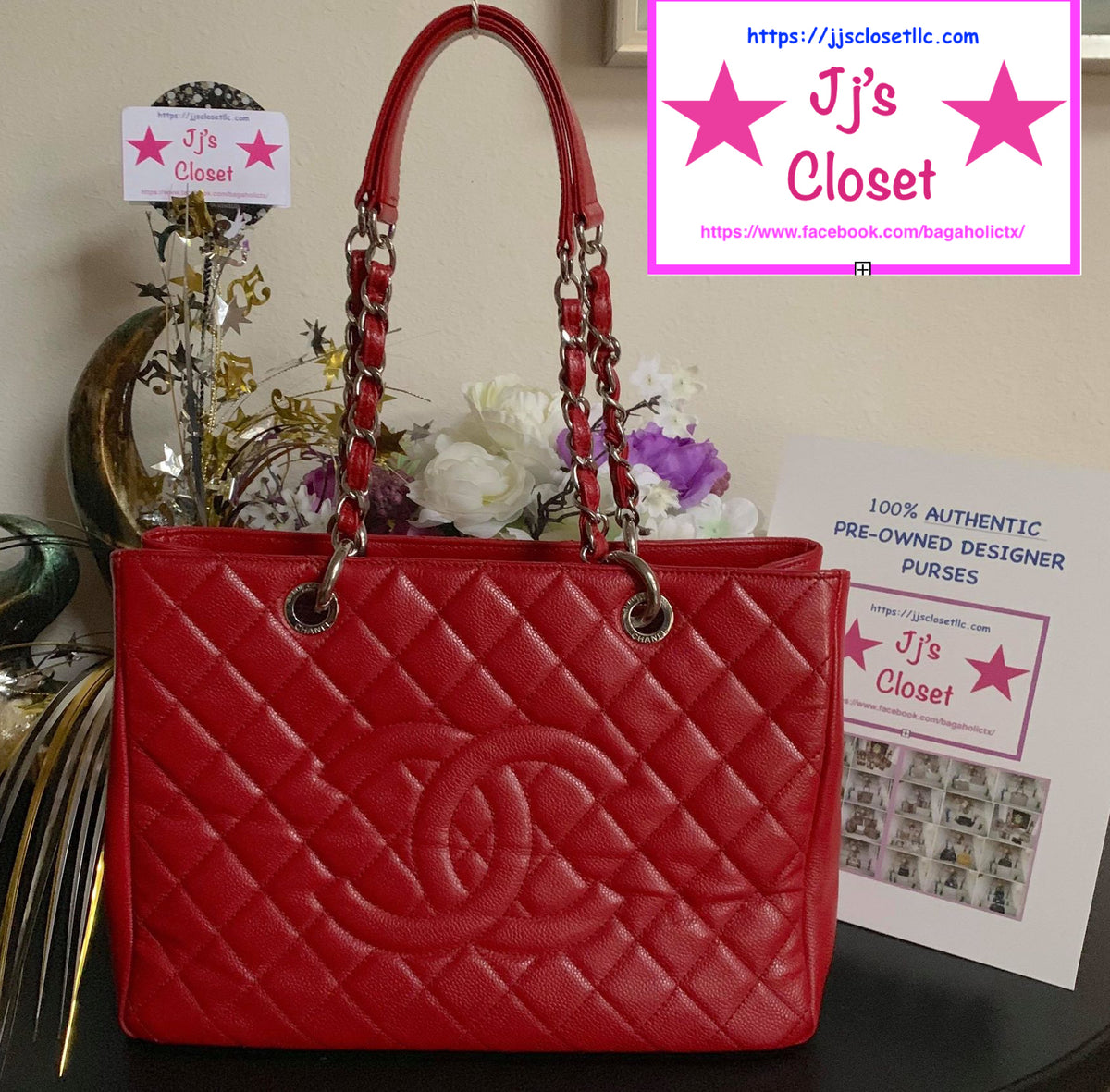 Chanel Grand Shopper Tote GST Red Caviar Leather Shoulder Bag no. 15 at  1stDibs