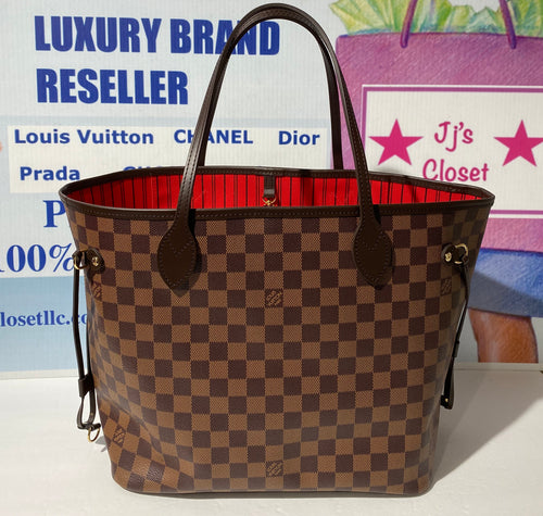 AUTHENTIC Louis Vuitton Neverfull Damier Ebene MM PREOWNED (WBA278)