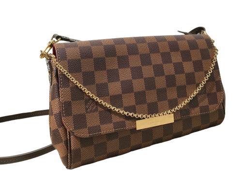 AUTHENTIC Louis Vuitton Favorite MM Damier Ebene PREOWNED (WBA944)